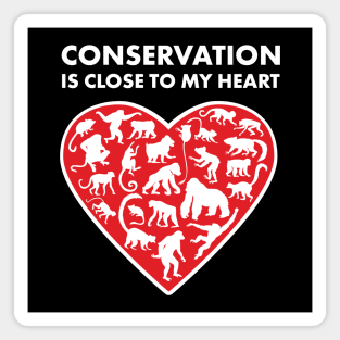 Primates Conservation Heart Magnet